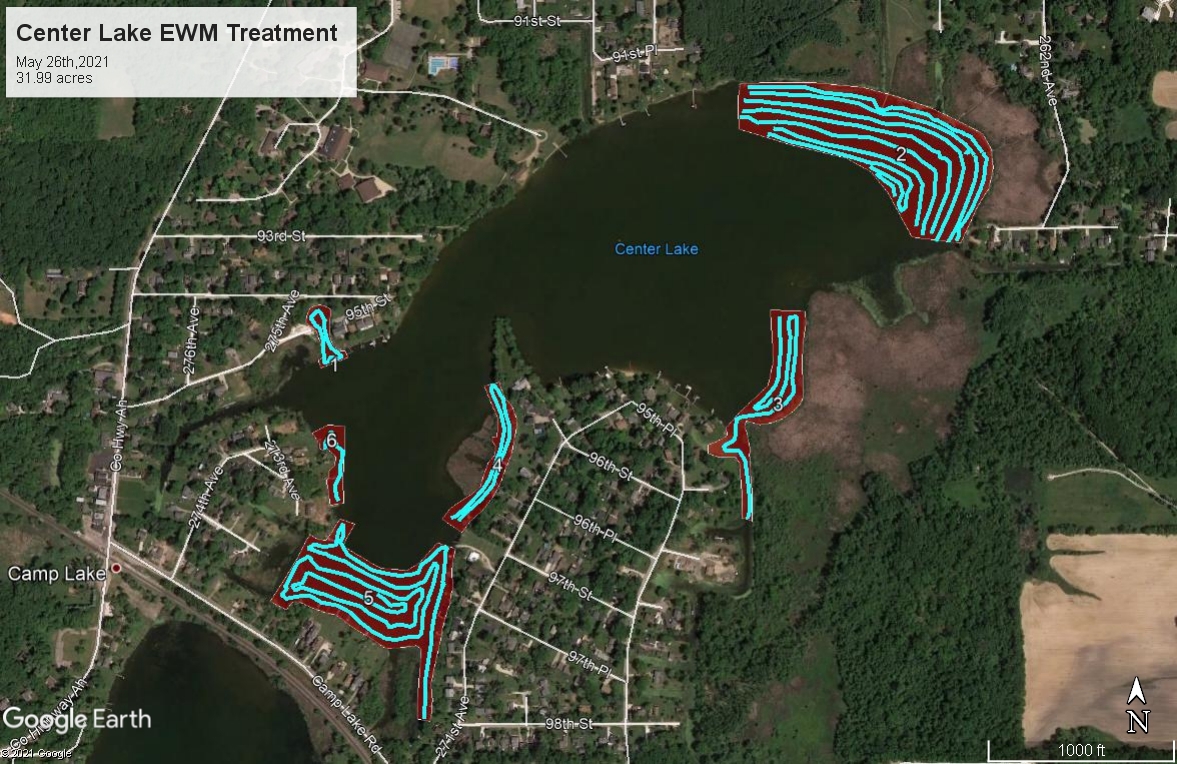 2021 Camp and Center Lake Herbicide Treatments CCLRD